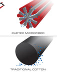 SERVIETTE DE BILLARD EN MICROFIBRE CUETEC - ROUGE ET NOIR