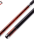 Baguette de billard Cuetec Cynergy Truewood Mappa Burl II, rouge et noir, grip en cuir pleine fleur, 11,8 mm, 19 oz