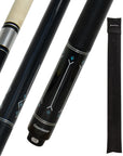 BAGUETTE DE BILLARD CONNOISSEUR NOIR/BLEU GRIP LIN 12.5MM 19OZ