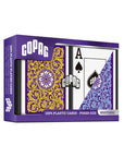 COPAG NEOTERIC PLASTIC POKER CARDS DOUBLE DECK SET JUMBO 1546 VIOLET AND BLUE AND YELLOW