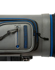 LUCASI RIVAL HARD CUE CASE GREY AND BLUE 4B 8S WITH STAND