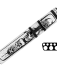 EIGHT BALL MAFIA EBMC35G 3X5 HARD CUE CASE - WHITE/BLACK WITH NO EVIL STACKED SKULLS