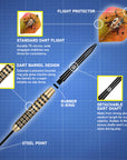 SHOT TALISMAN STEEL TIP DARTS SET-HIGH PERFORMANCE STEEL