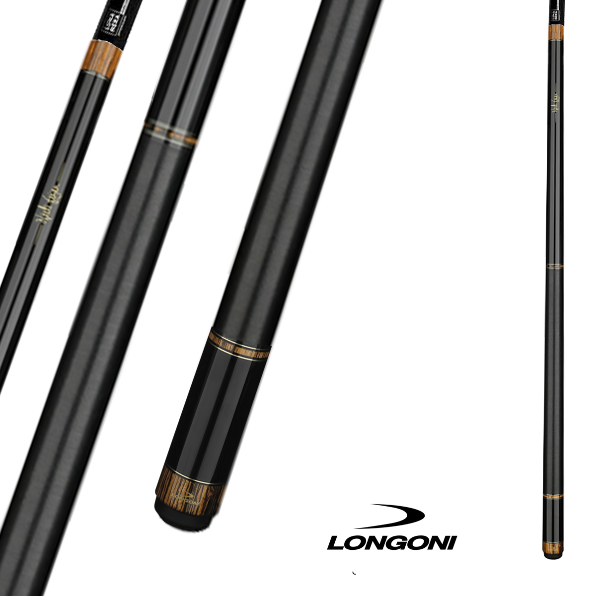 LONGONI POOL CUE SPARKLE LINEN S30 - SHAFT BLACK/WOOD 12.5MM 19OZ