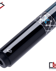 CUETEC CYNERGY POOL CUE NAVY AND SILVER X LAGOON PERFORATED POLY WRAP 11.8MM 19OZ