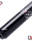 CUETEC CYNERGY POOL CUE BLACK AND SILVER  X RAW PERFORATED POLY WRAP 12.5MM 19OZ