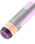 POISON CANDY SUGAR POOL CUE WITH CARBON FIBER SHAFT - PEACH/LAVENDER - NO WRAP 12.4MM 19OZ
