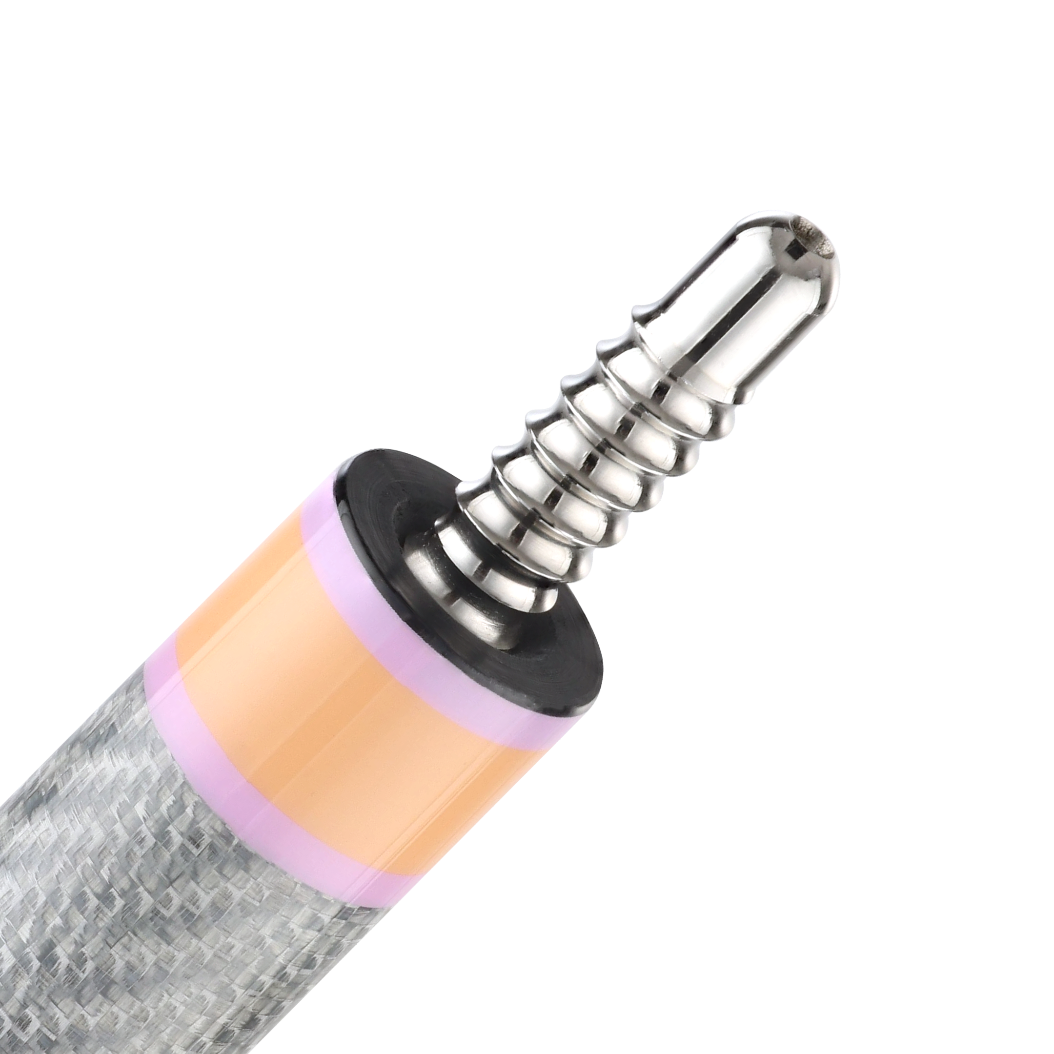 POISON CANDY SUGAR POOL CUE WITH CARBON FIBER SHAFT - PEACH/LAVENDER - NO WRAP 12.4MM 19OZ