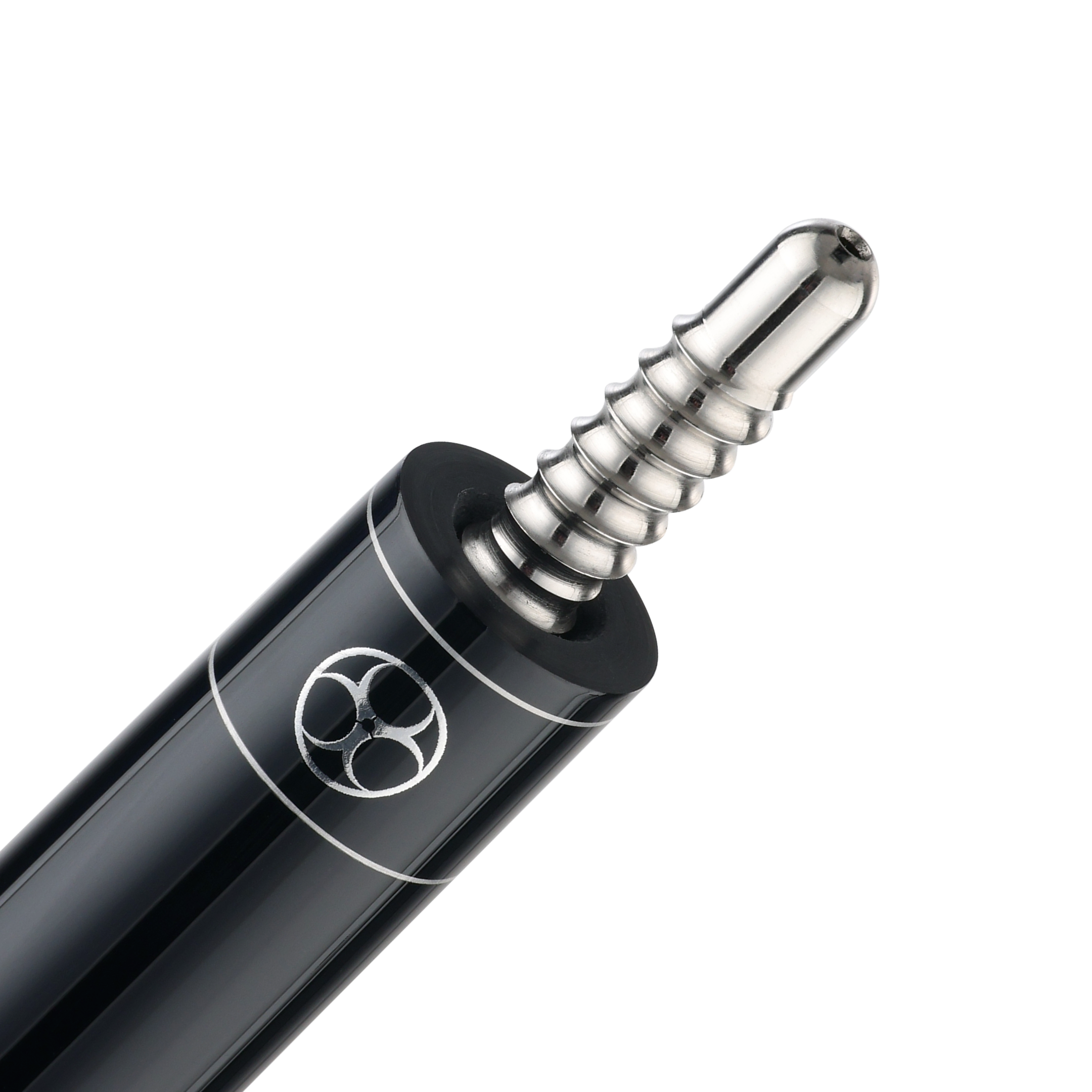 POISON MAELITH POOL CUE WITH CARBON FIBER SHAFT - BLACK/BLACK - NO WRAP 12.4MM 19OZ