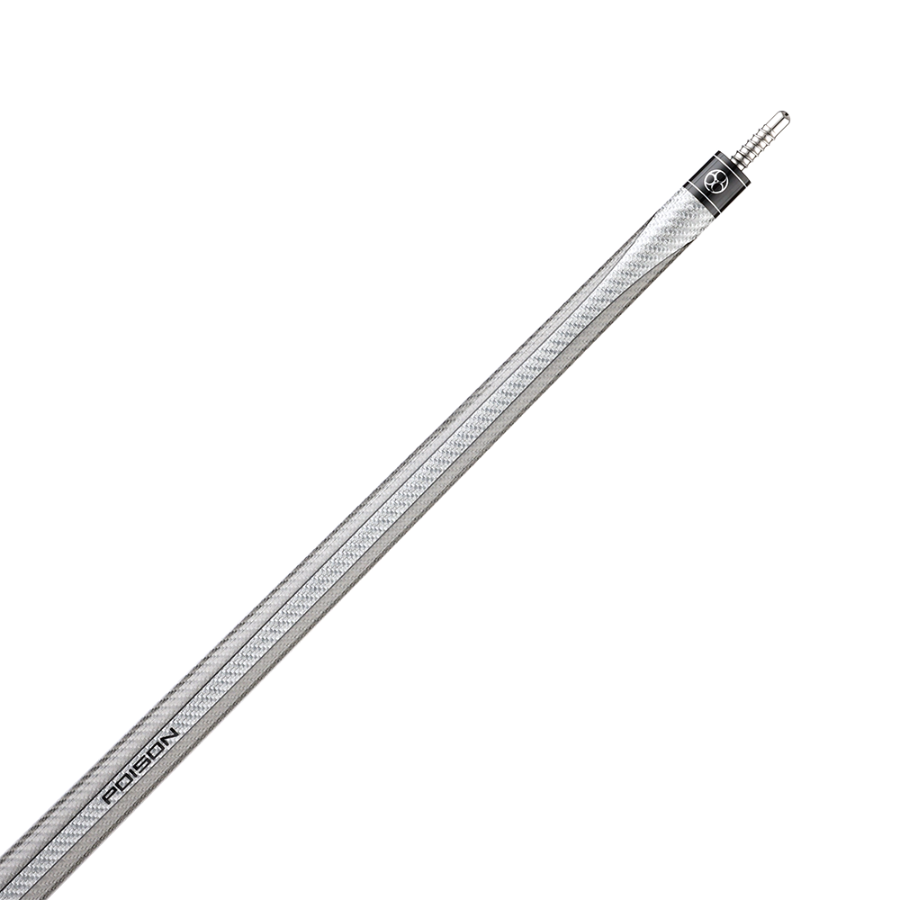 POISON MAELITH POOL CUE WITH CARBON FIBER SHAFT - DARK/LIGHT GREY - NO WRAP 12.4MM 19OZ
