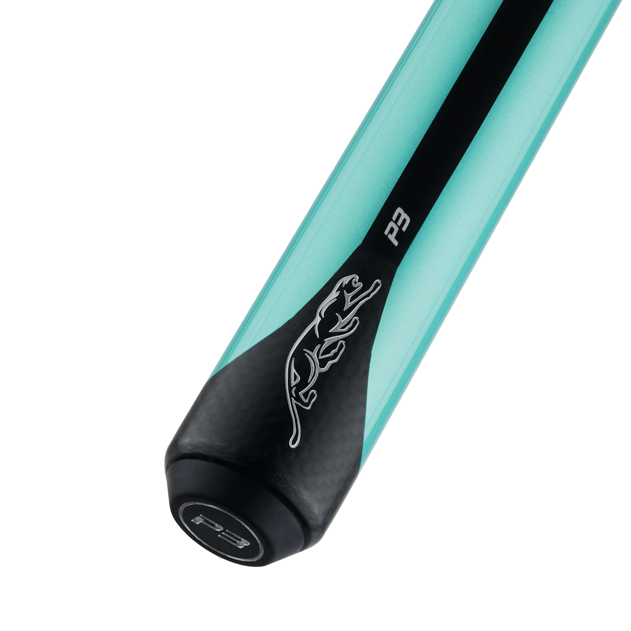 MANCHE DE BAGUETTE DE BILLARD PREDATOR P3 TURQUOISE AVEC BANDES NOIRES SANS GRIP - ÉDITION LIMITÉE
