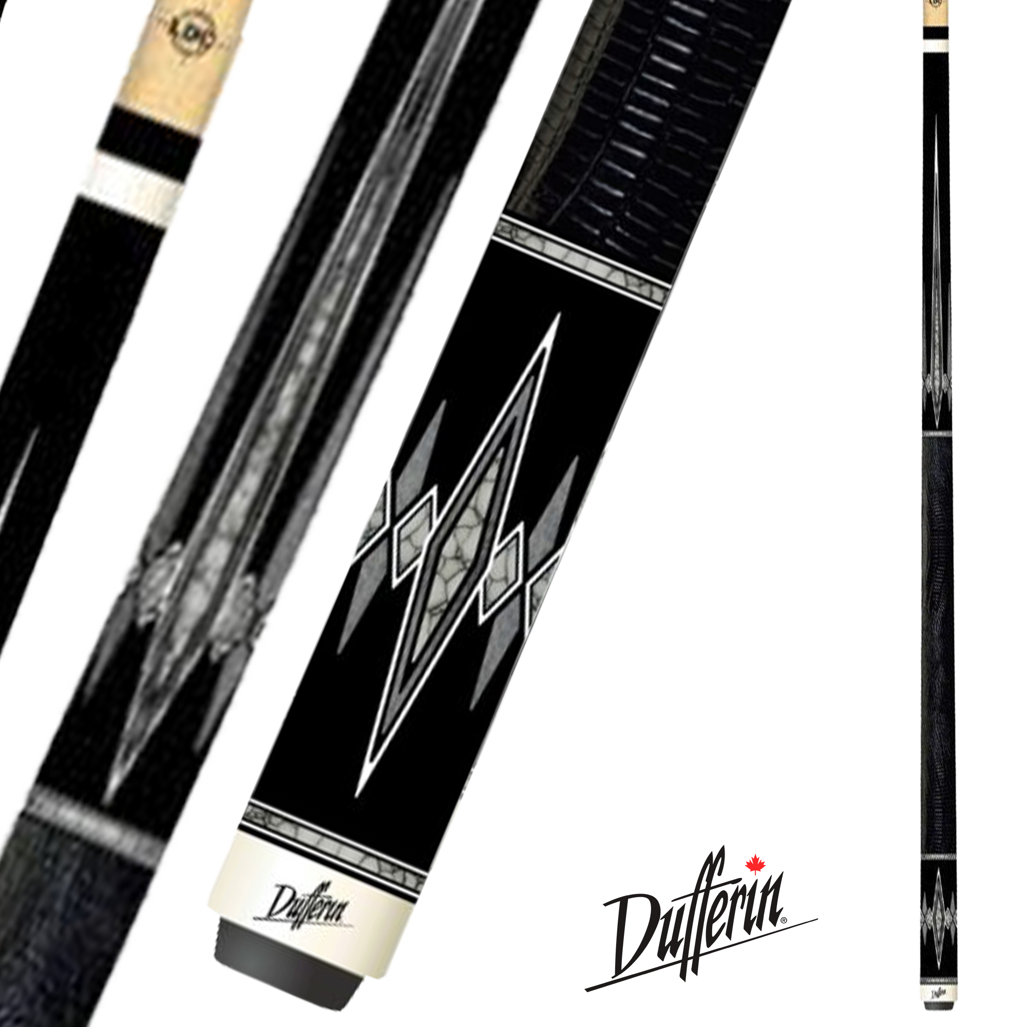 DUFFERIN POOL CUE 500 SERIES BLACK 543 TECH SHAFT 13MM 19OZ
