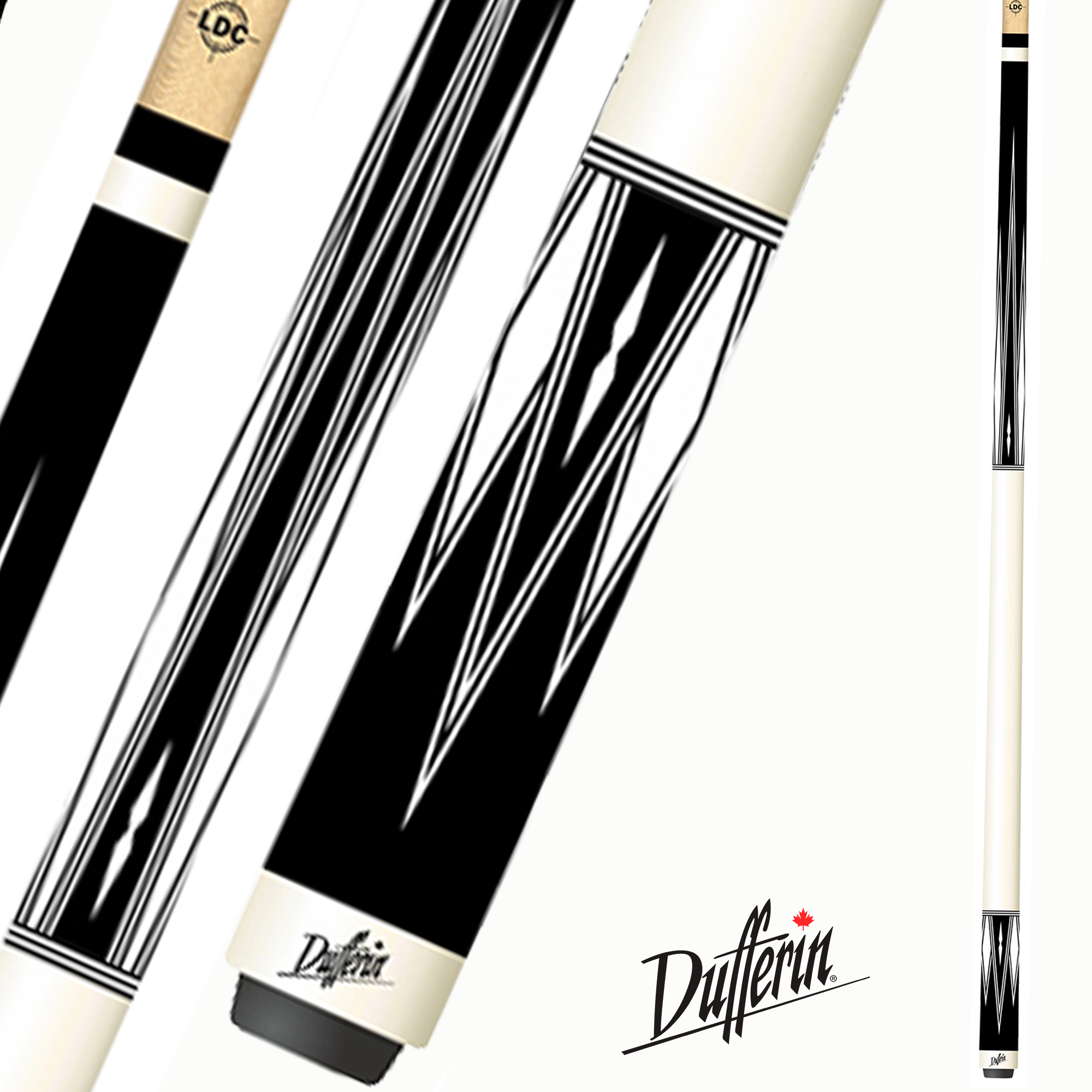 DUFFERIN POOL CUE 500 SERIES WHITE 549 TECH SHAFT 13MM 19OZ