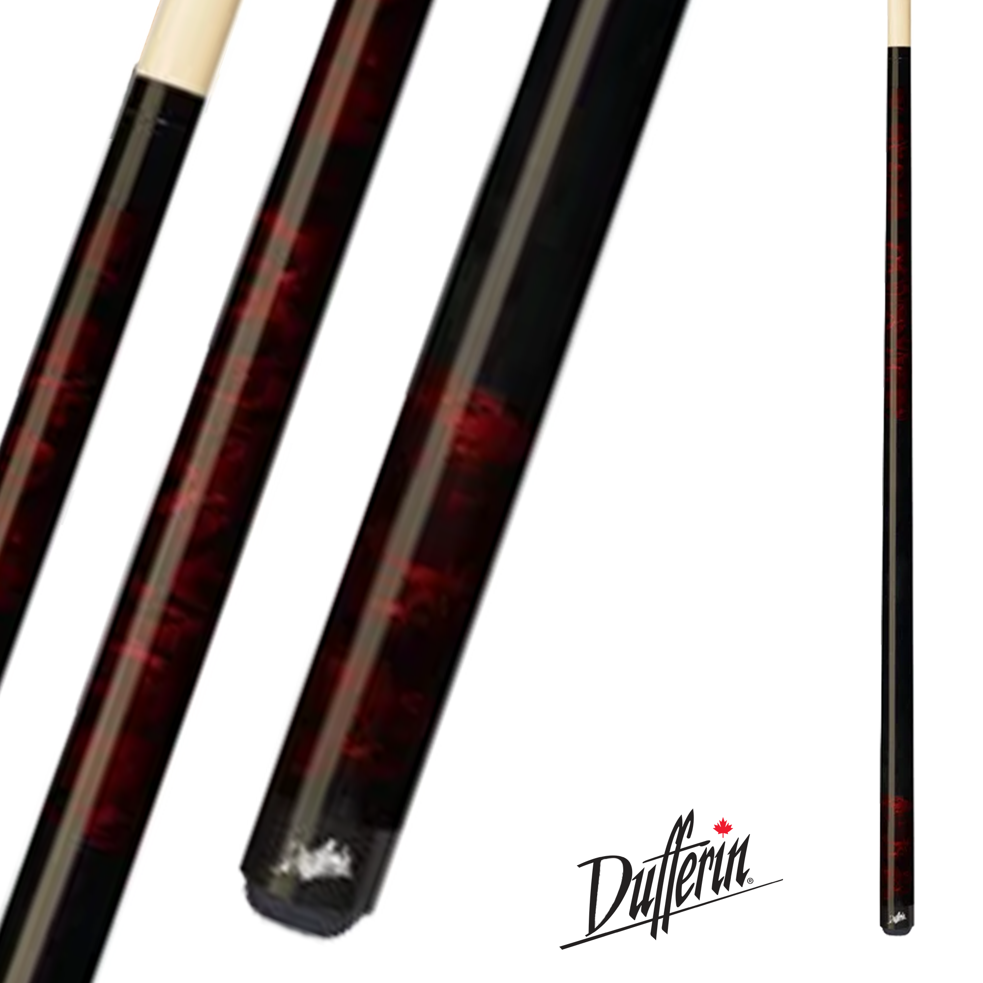 DUFFERIN POOL CUE RED MARBLE SERIES 13MM 19OZ