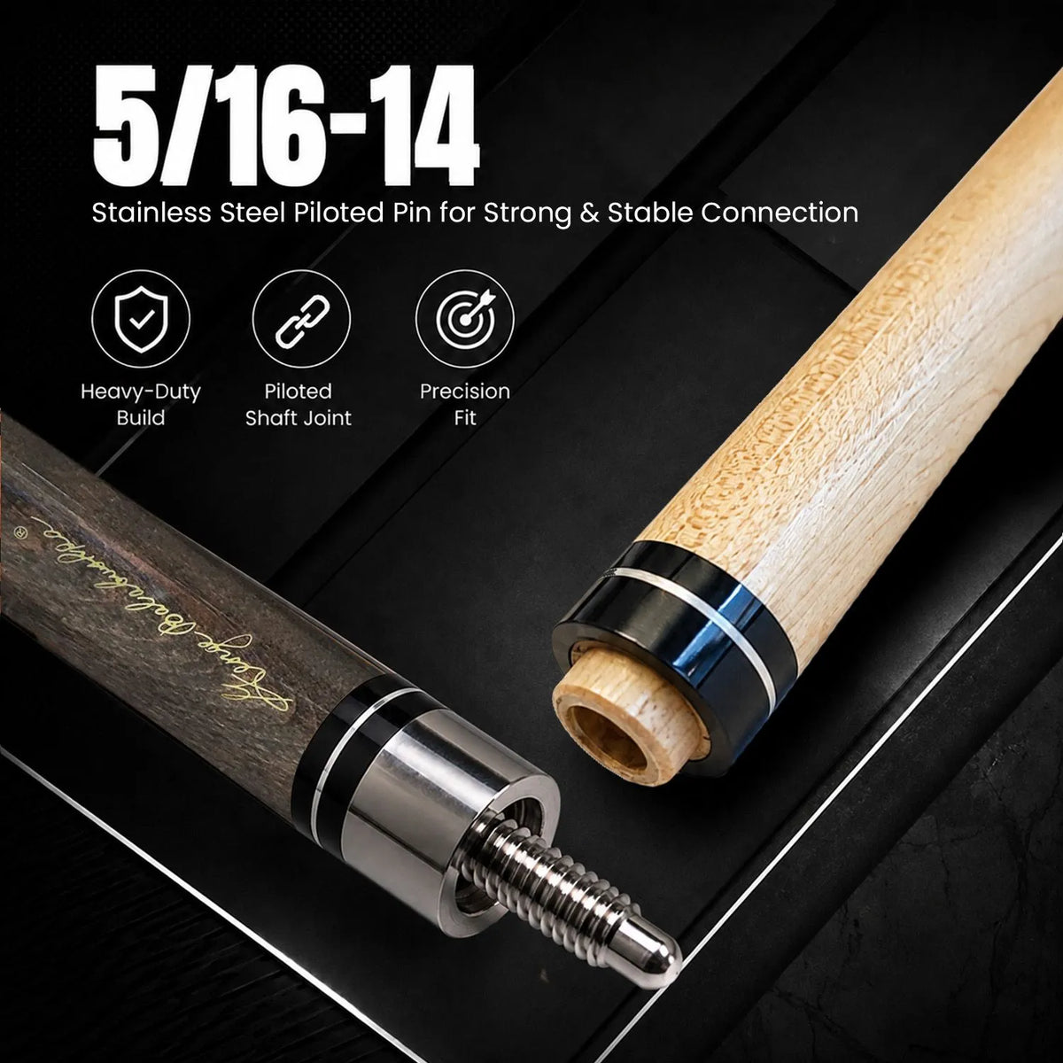 BALABUSHKA BREAK/JUMP CUE  GBJBK-2 NO WRAP BLACK/WOOD 13MM 19OZ