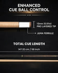 BALABUSHKA BREAK/JUMP CUE  GBJBK-2 NO WRAP BLACK/WOOD 13MM 19OZ