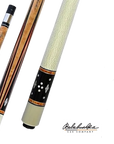 BALABUSHKA POOL CUE GB23  WHITE/WOOD - GREEN LINEN WRAP 13MM 19OZ