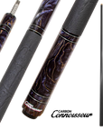 CONNOISSEUR RESIN INDESCENT 2-PIECES CUE - CARBON FIBER SHAFT PURPLE/BLACK/GOLD 12.5MM 19OZ