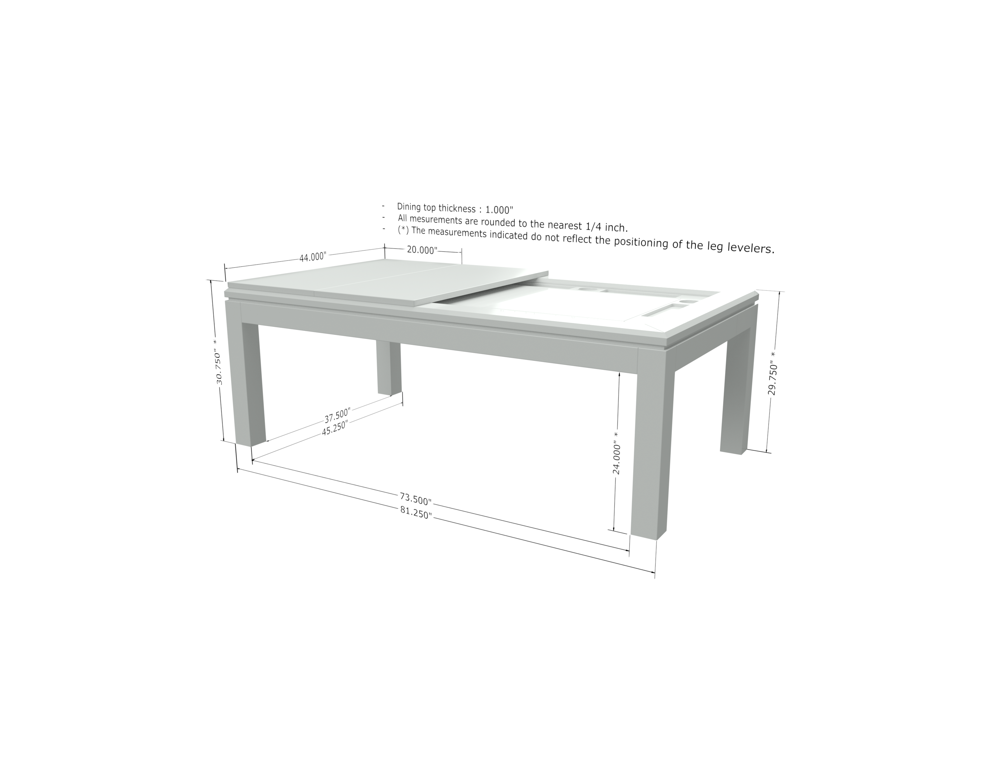 LA CONDO RECTANGLE GAME TABLE