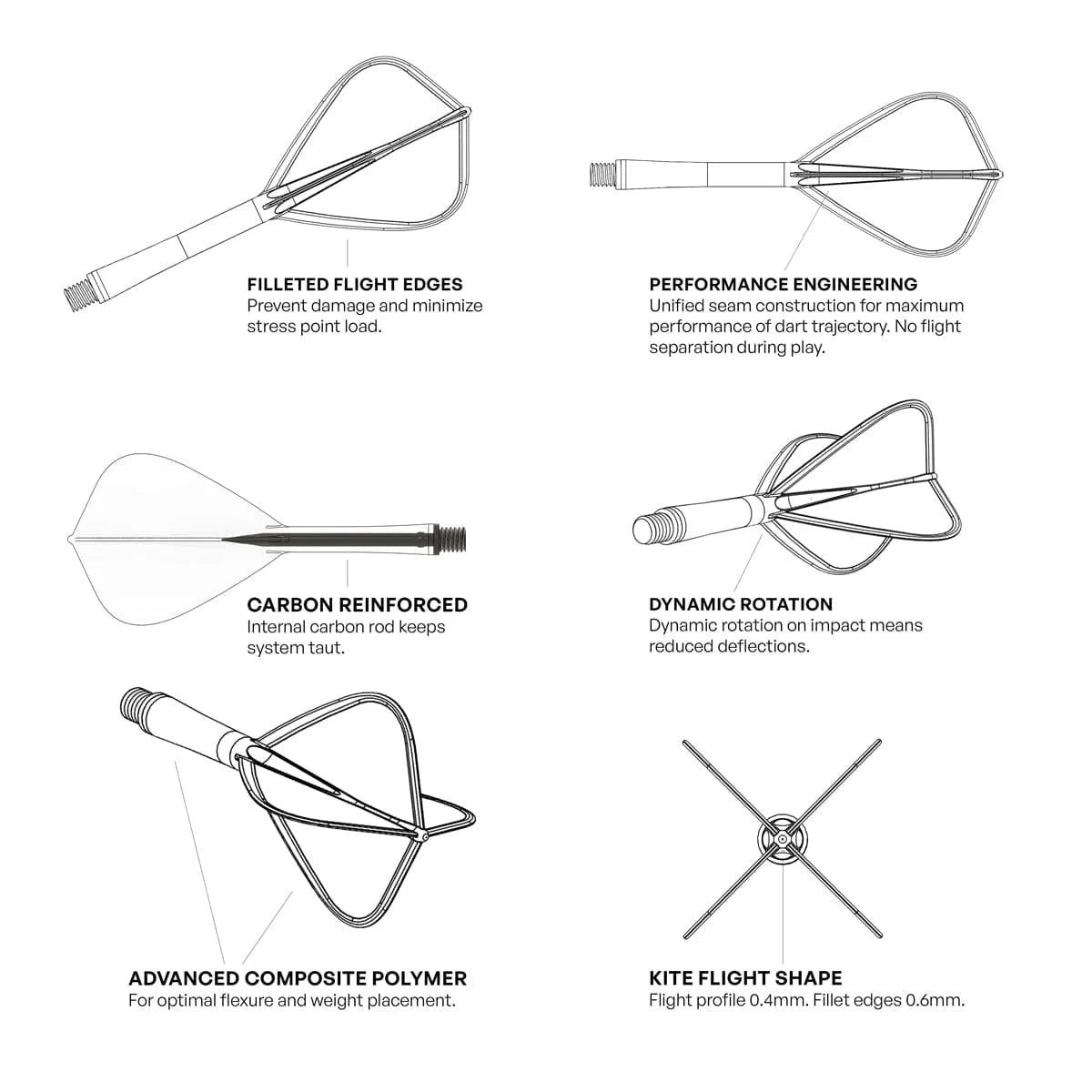 SHOT 1 PIECE WHITE - KITE TIP DART