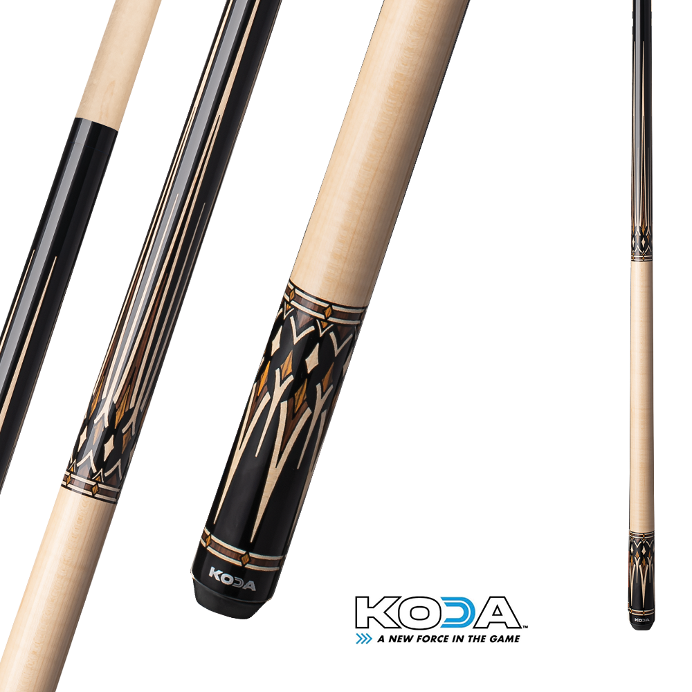 BAGUETTE DE BILLARD KODA SPORT KD53 - NOIRE ET BOIS 12MM 19OZ