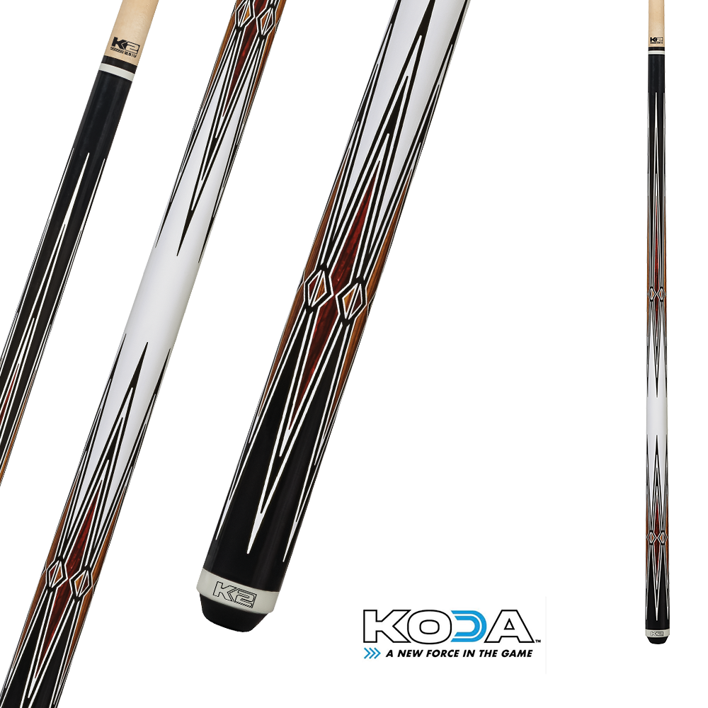 BAGUETTE DE BILLARD KODA SPORT K2 SÉRIES KL131 - NOIRE ET BLANCHE 12.5MM 19OZ