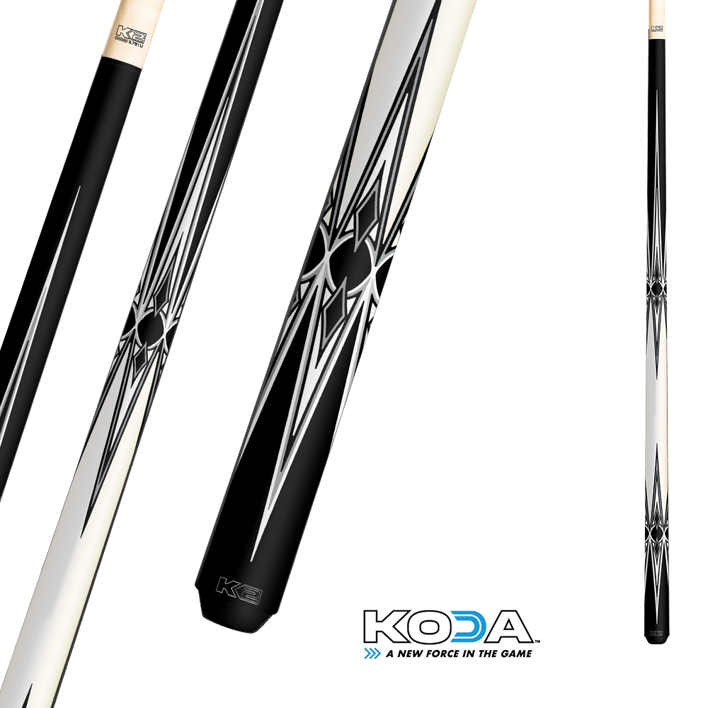 BAGUETTE DE BILLARD KODA SPORT K2 SÉRIES KL160 - NOIRE ET BLANCHE 11.75MM 19OZ