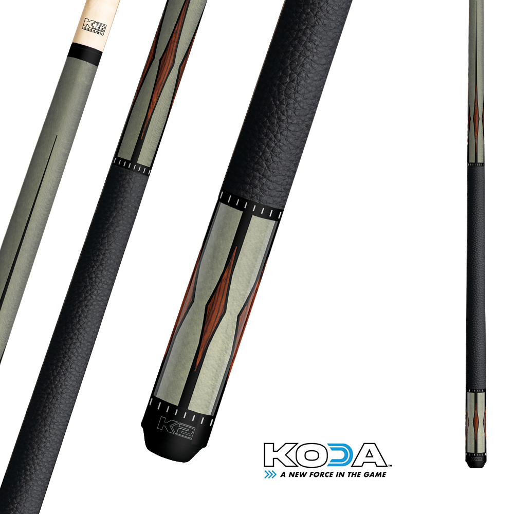 BAGUETTE DE BILLARD KODA SPORT K2 SÉRIES KL193 - NOIRE ET GRISE 12.5MM 19OZ