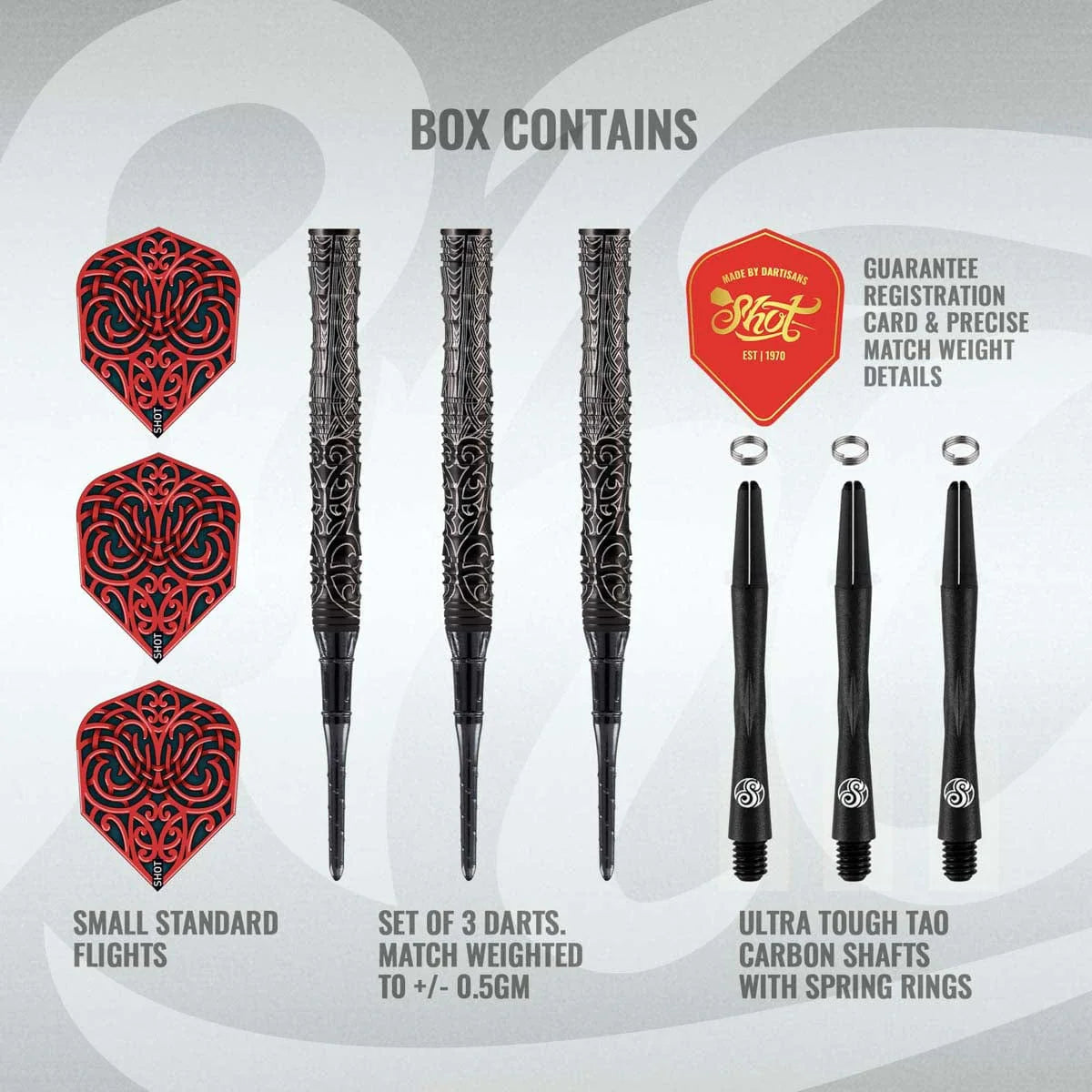 FLÉCHETTES SHOT WARRIOR KAPENE POINTE SOUPLE - BARREAUX EN TUNGSTÈNE À 90%