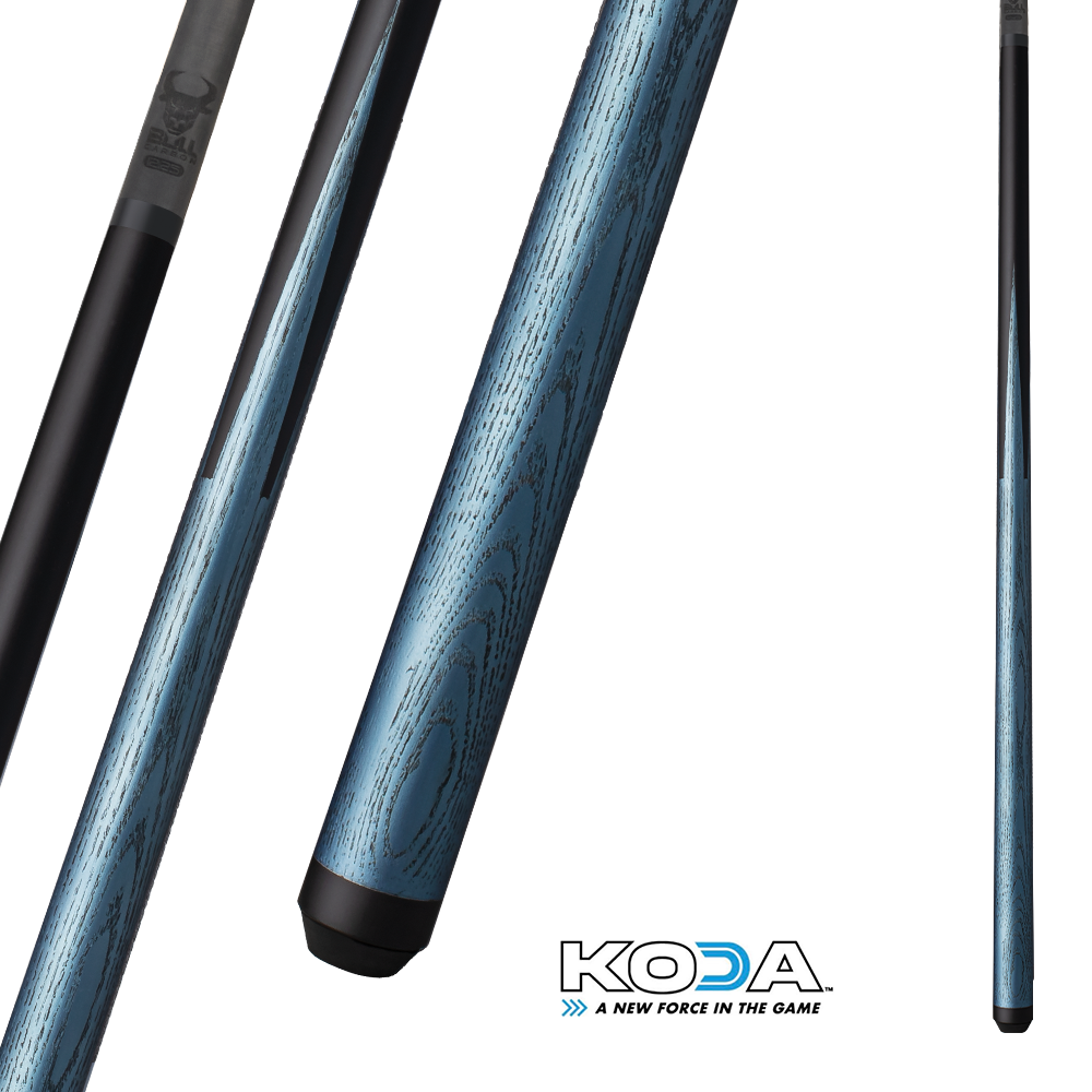 BAGUETTE DE BILLARD KODA SPORT SNEAKY PETE LD7 REV. FLÈCHE BLEUE ET NOIRE SANS GRIP 11.75MM 19OZ