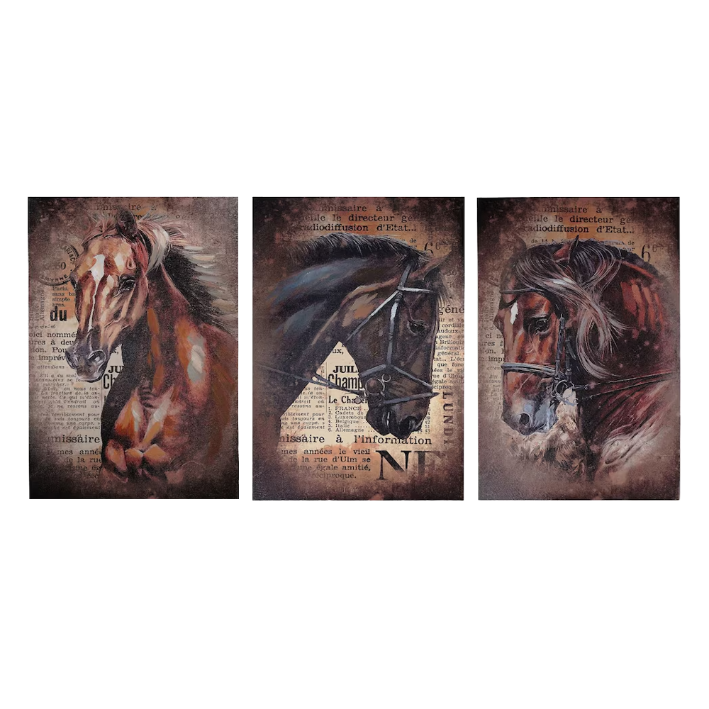 "NEWSPAPER HORSE" CANVAS WALL ART - 24 X 36 IN - LIMITED EDITION
