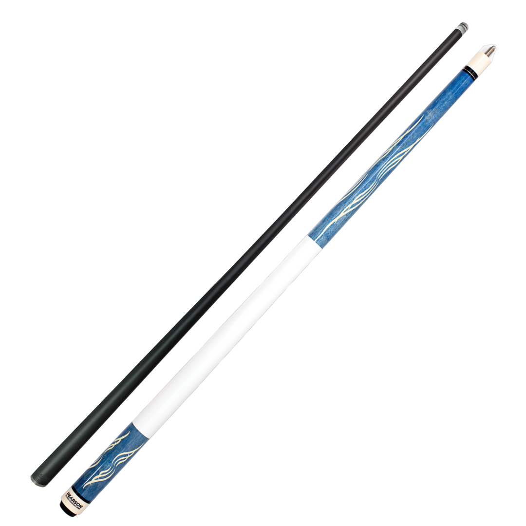 PEARSON POOL CUE PK SERIES - CARBON CLEAR SHAFT BLUE WITH WHITE HANDLE 11.8MM 19OZ