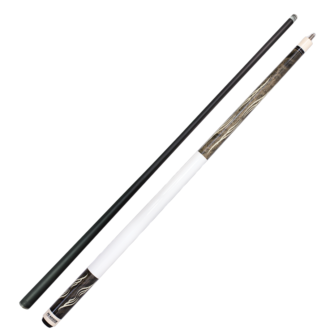 PEARSON POOL CUE PK SERIES - CARBON CLEAR SHAFT GREY WITH WHITE HANDLE 12.4MM 20OZ