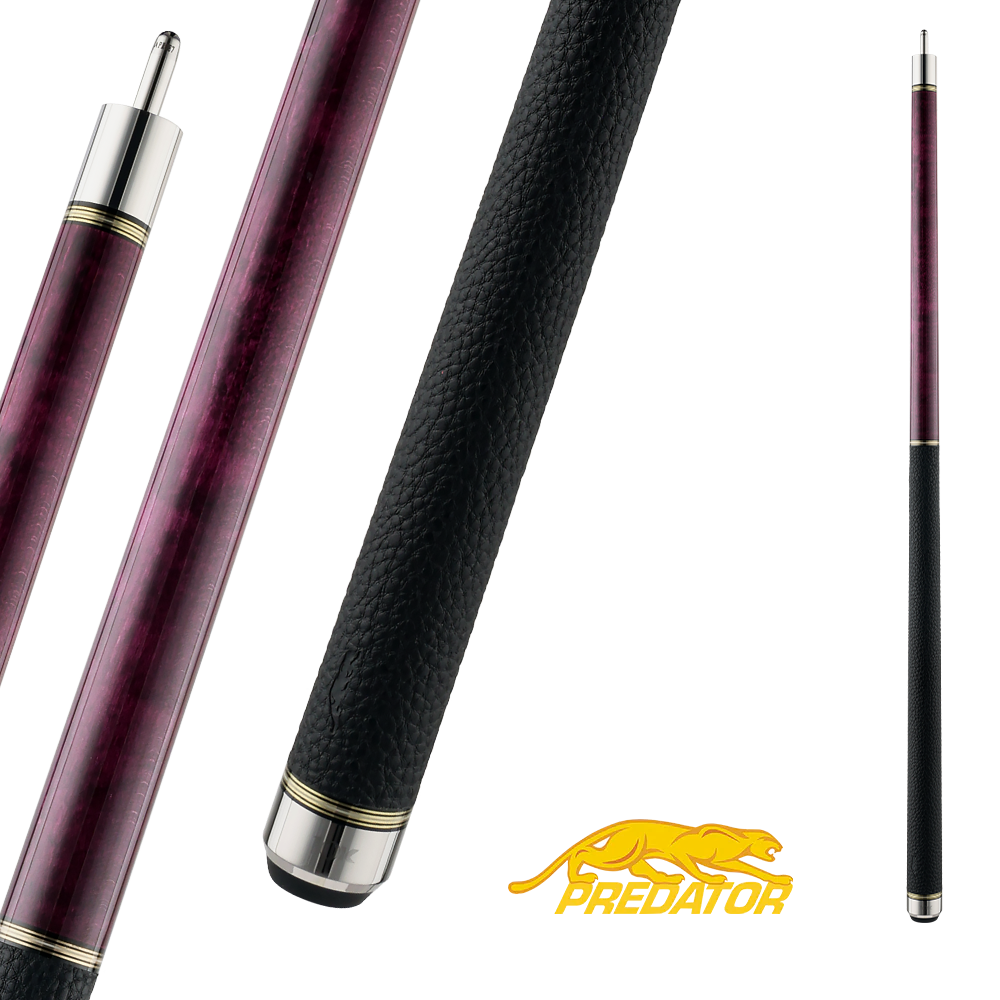 PREDATOR BUTT 10K DEEP VIOLET STAINED CURLY MAPLE UNI-LOC LEATHER LUXE WRAP (SHAFT NON INCLUDED) - LIMITED EDITION