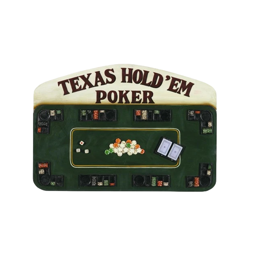 ENSEIGNE "TEXAS HOLD'EM POKER" (PUB SIGN) - 20 H X 28.5 L X 1.5 P PO - ÉDITION LIMITÉE