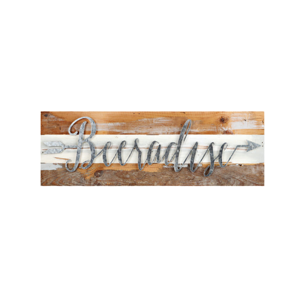 "BEERADISE" SIGN - 24 W X 1 D X 8 H IN - LIMITED EDITION