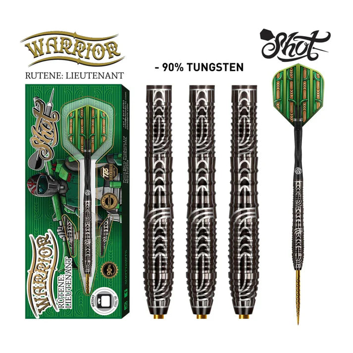SHOT WARRIOR RUTENE STEEL TIP DART SET - 90% TUNGSTEN PRO