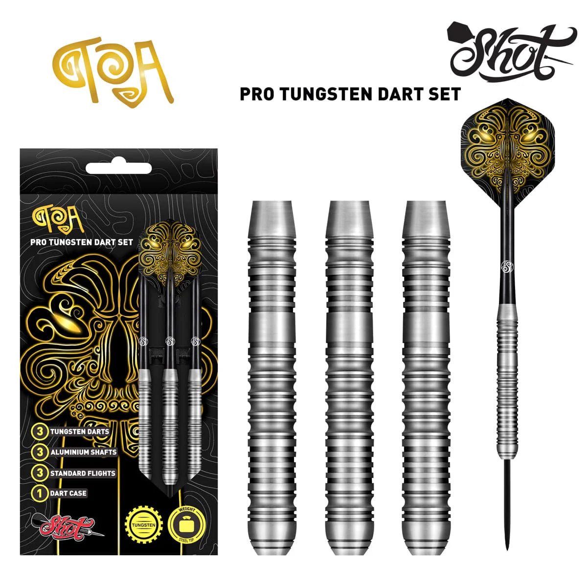FLÉCHETTES SHOT TOA POINTE D'ACIER - BARREAUX EN TUNGSTÈNE À  70%