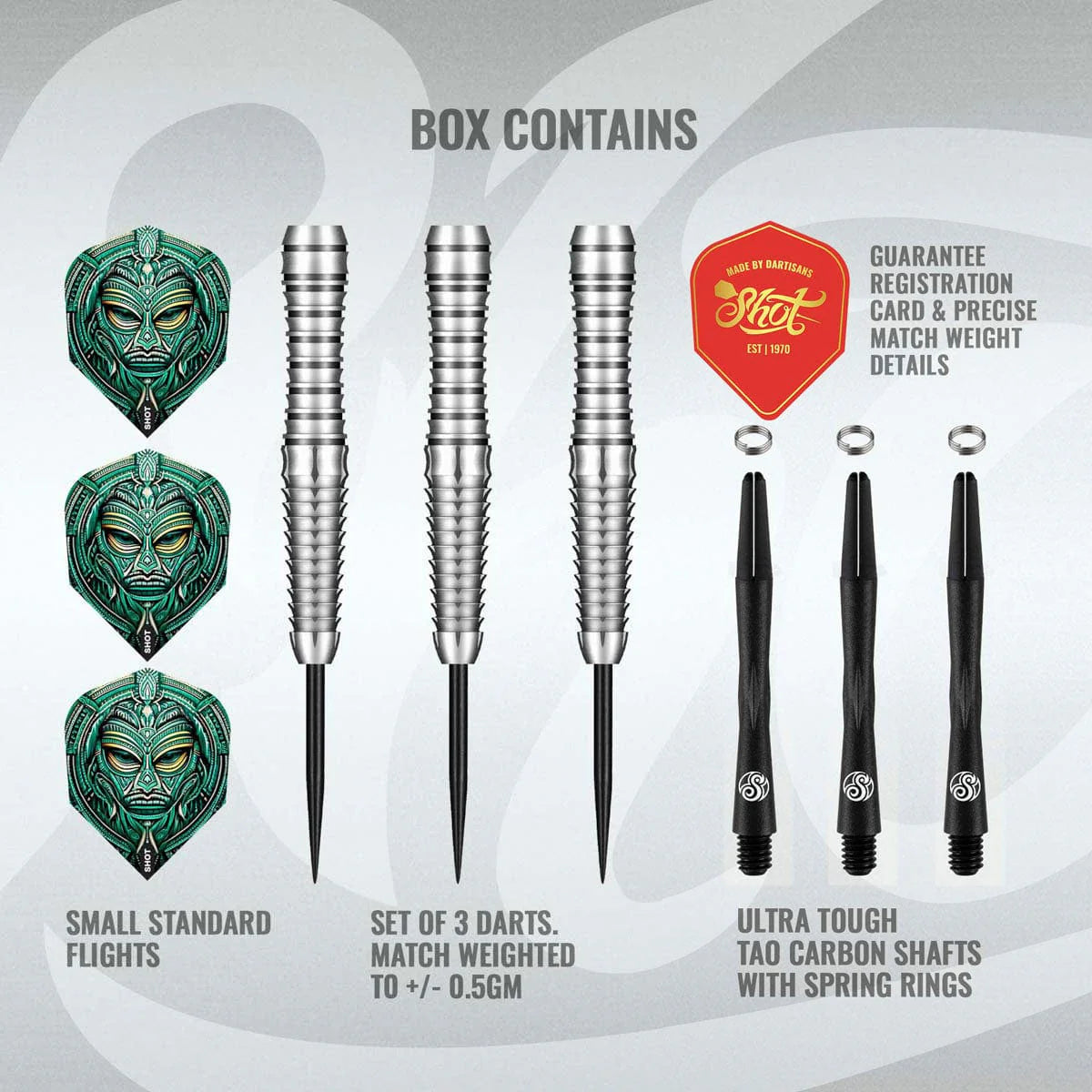 SHOT TRIBAL WEAPON TOKI STEEL TIP DART SET - 90% TUNGSTEN BARRELS