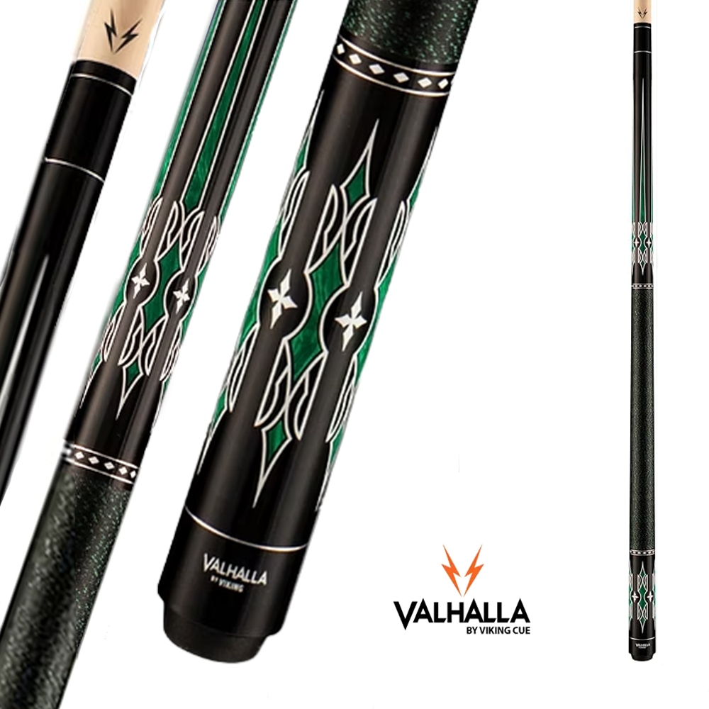 VIKING VALHALLA POOL CUE VA466 GREEN AND BLACK 13MM 19OZ