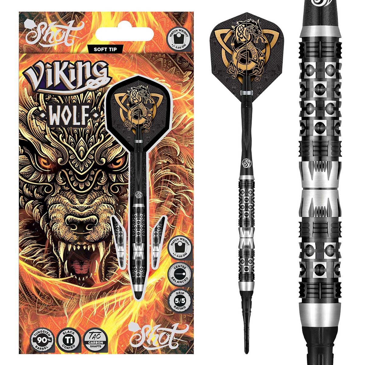 FLÉCHETTES SHOT VIKING WOLF POINTE SOUPLE - BARREAUX EN TUNGSTÈNE À 90%