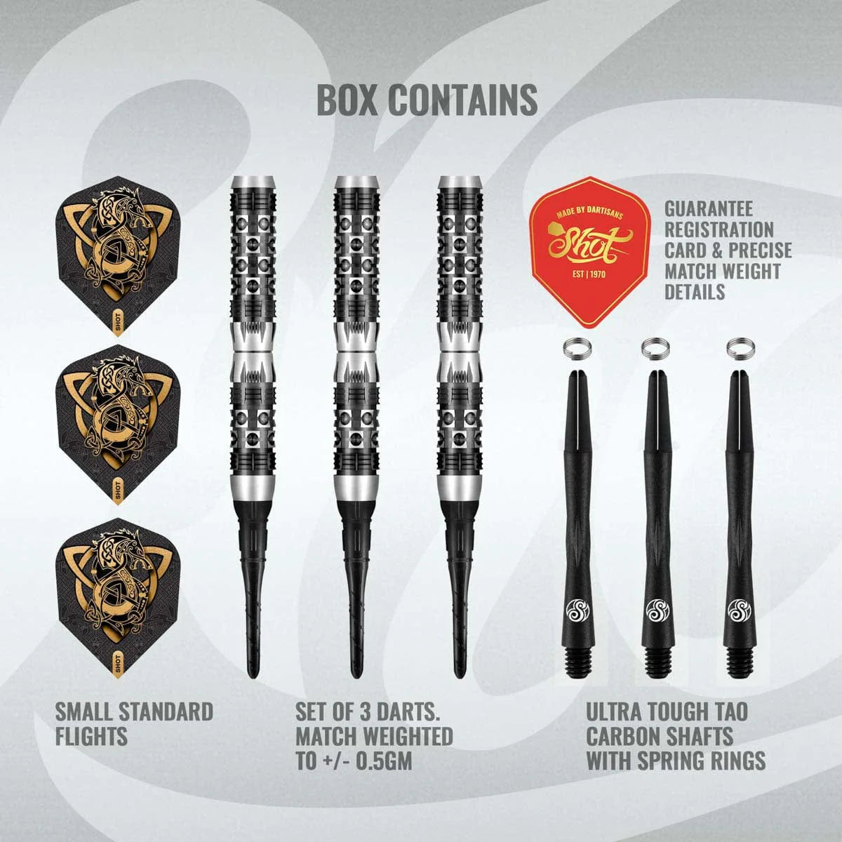 FLÉCHETTES SHOT VIKING WOLF POINTE SOUPLE - BARREAUX EN TUNGSTÈNE À 90%