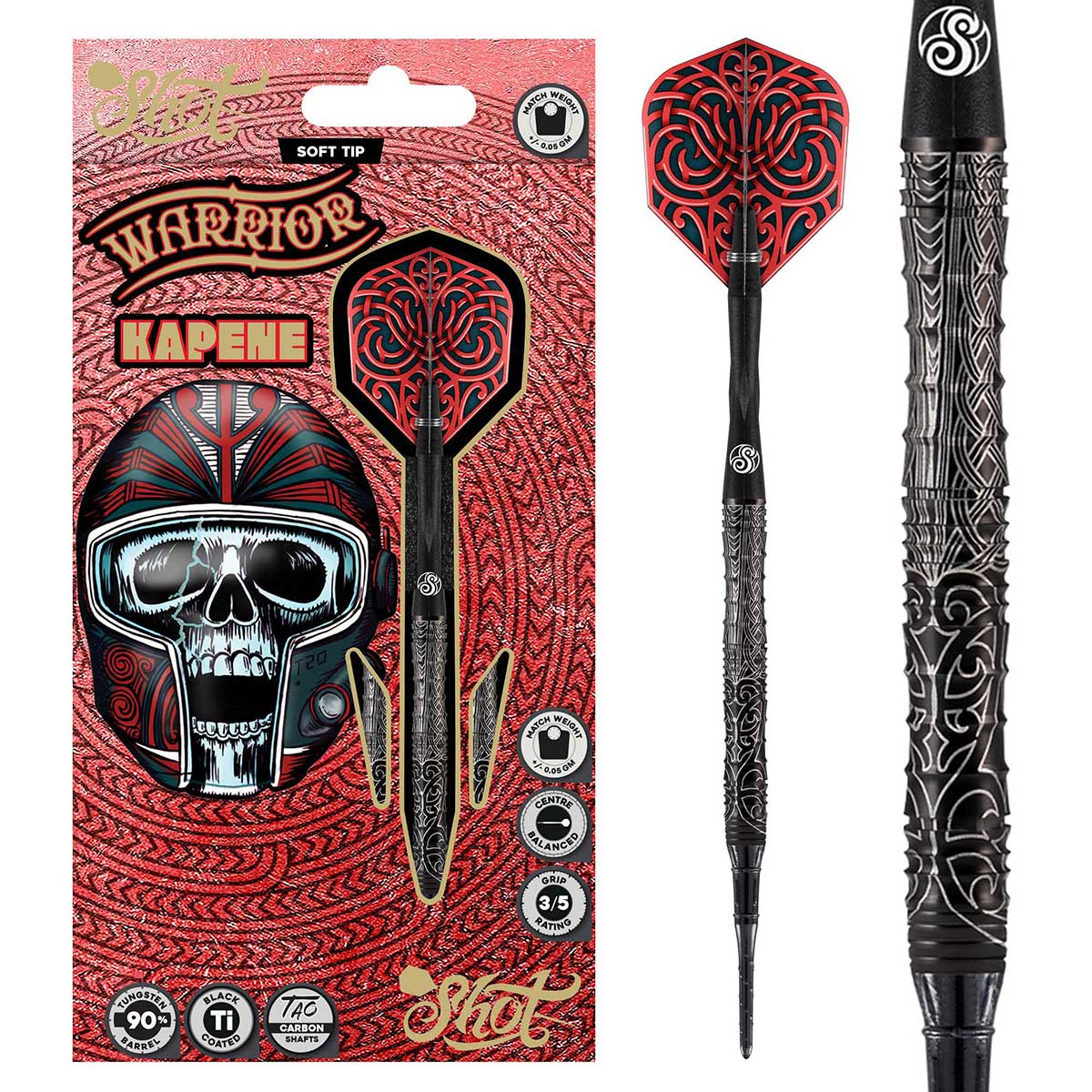 FLÉCHETTES SHOT WARRIOR KAPENE POINTE SOUPLE - BARREAUX EN TUNGSTÈNE À 90%
