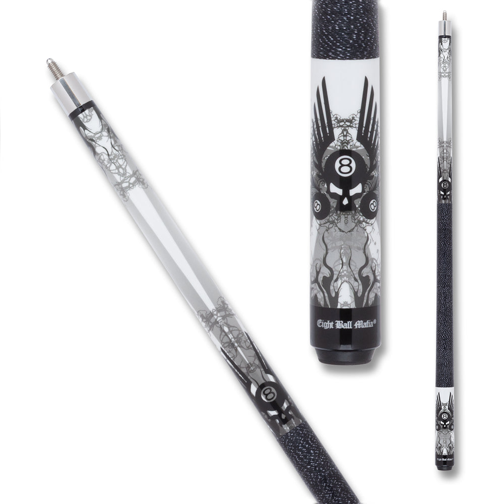 BAGUETTE DE BILLARD ACTION JREBM01 52" MOTIF AILES NOIR ET GRIS 12MM 19OZ