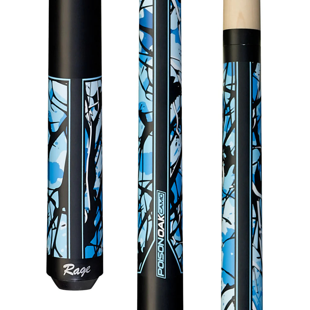 BAGUETTE DE BILLARD RAGE MATTE BLEU POISON CHÊNE CAMO 13MM 19OZ