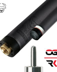 BAGUETTE DE BILLARD KODA SPORT LD3C2 FLÈCHE CARBONE NOIRE ET ARGENT GRIP CUIR 12.25MM 19OZ