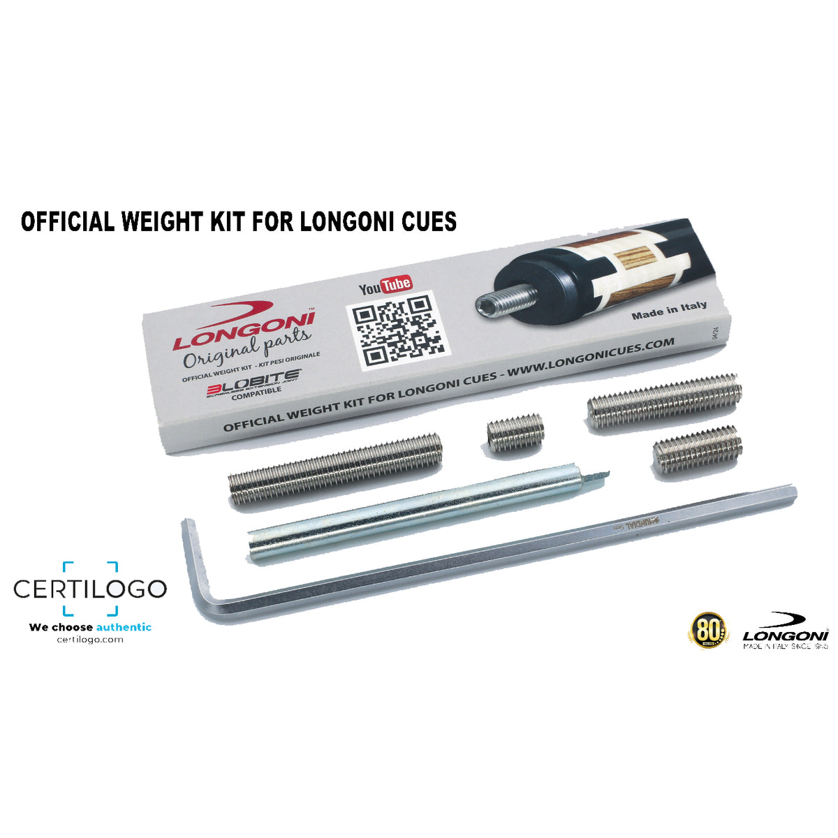 LONGONI WEIGHT CARTRIDGE/SCREW KIT FOR CAROM AND POOL
