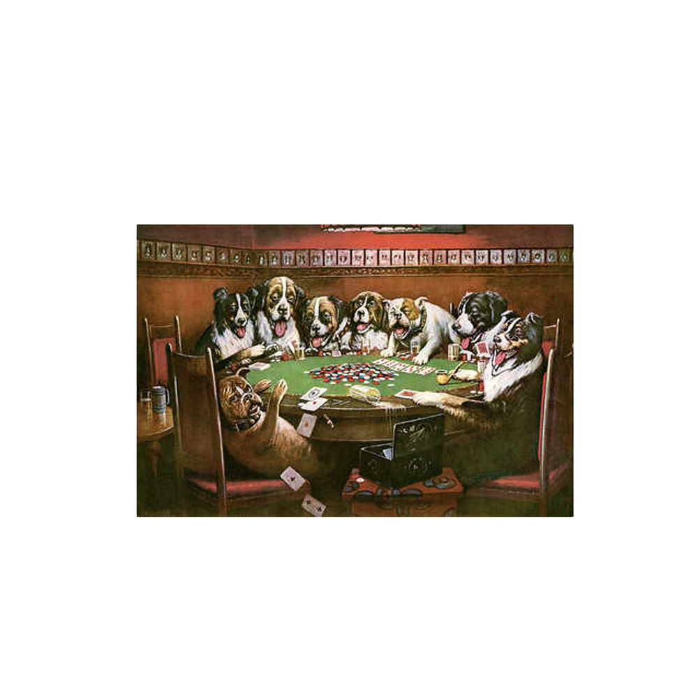 "POKER SYMPATHY" BY CASSIUS MARCELLUS COOLIDGE PICTURE - 12 X 16 IN - LIMITED EDITION