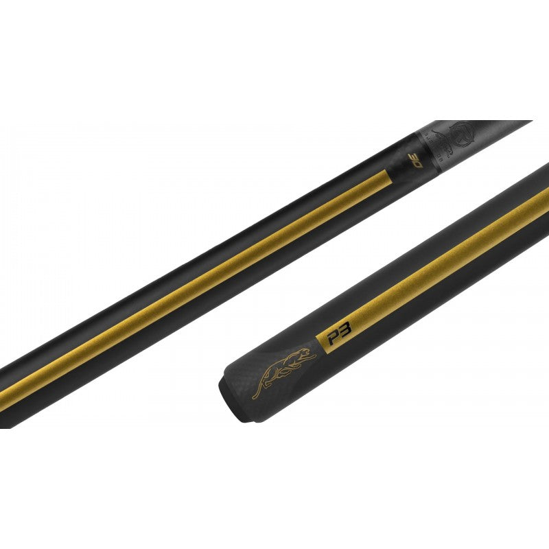 MANCHE DE BAGUETTE DE BILLARD PREDATOR P3 NOIRE ET OR SANS GRIP ÉDITION LIMITÉE