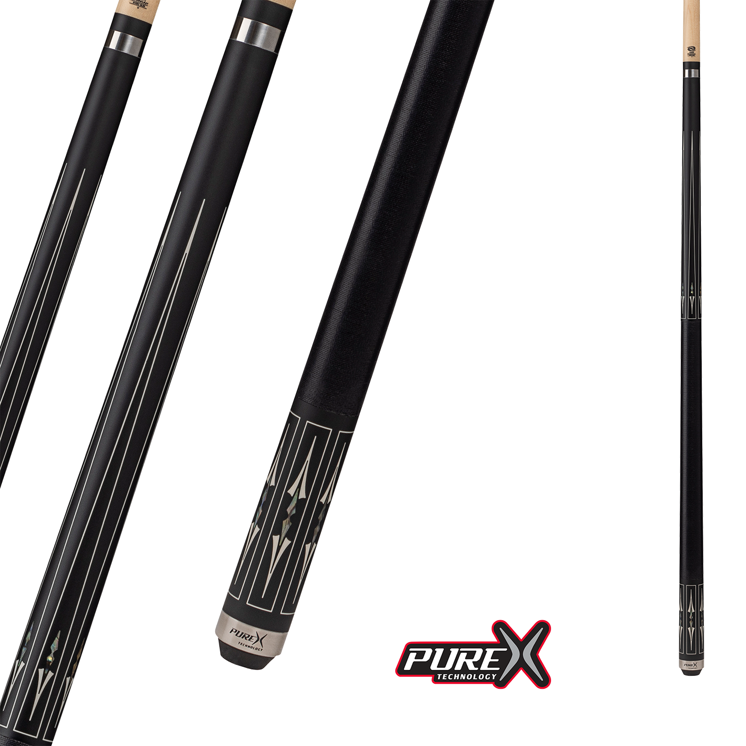 BAGUETTE DE BILLARD PURE X NOIR MAT &amp; NACRE 19OZ 13MM AVEC ENVELOPPE